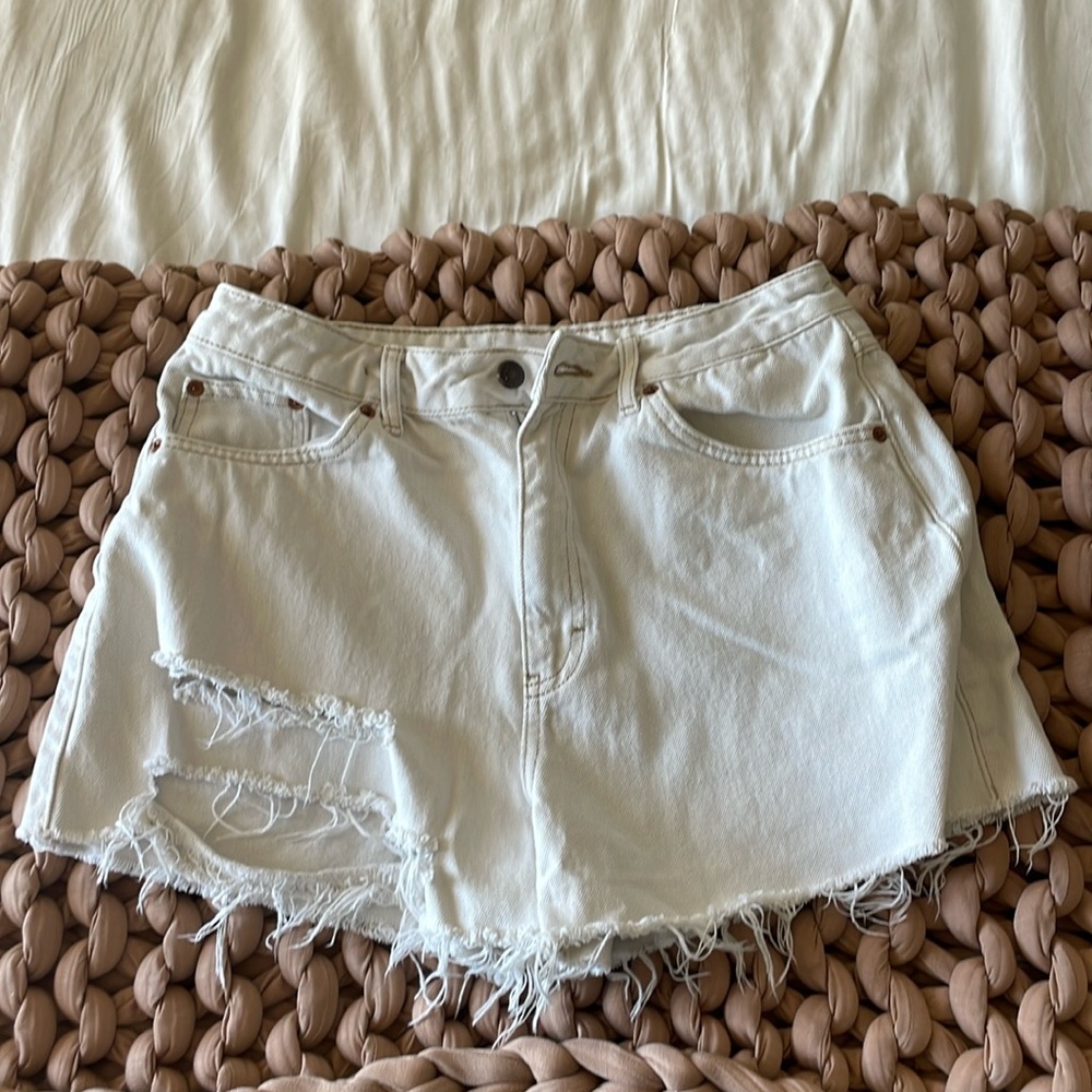 White Denim Shorts
